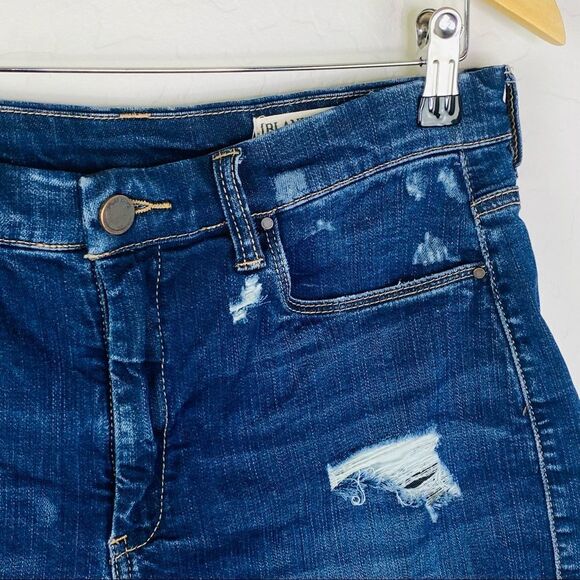 Blank NYC dark denim stretch distressed wedge shirt size 30 - Picture 3 of 7